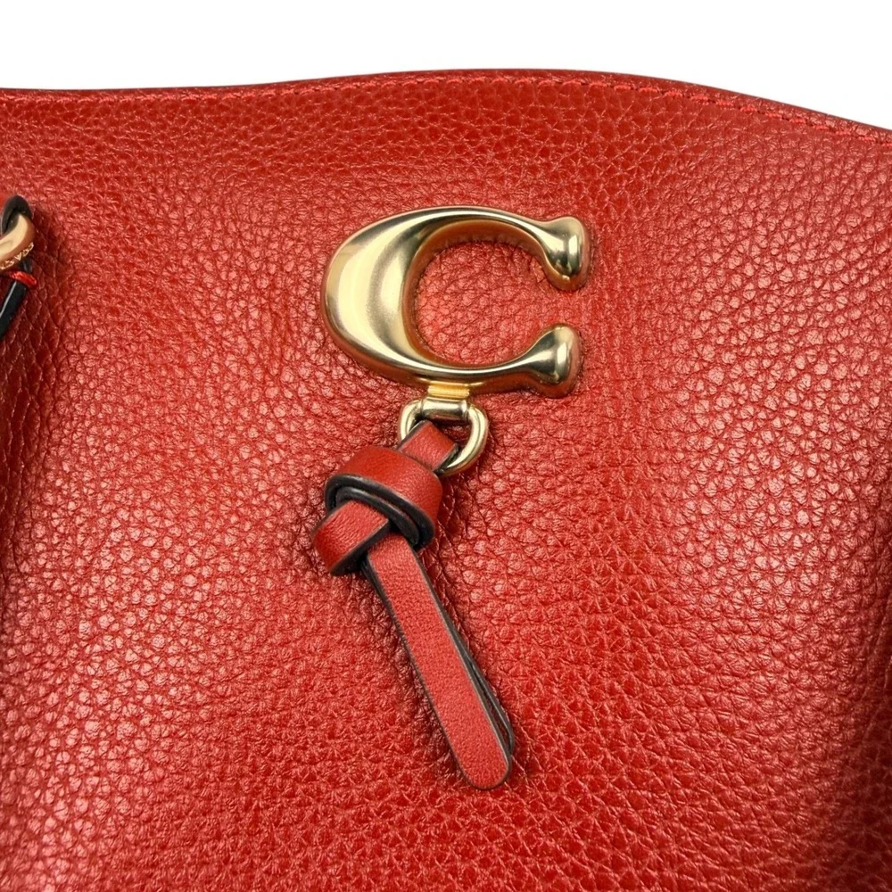 Coach Red Pebbled Leather‎ Satchel Crossbody Purse A2331-1317 Vintage Style